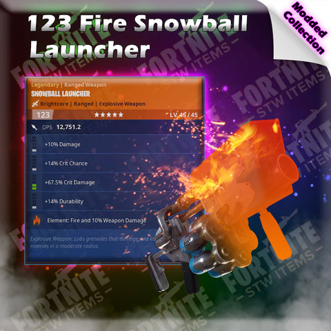 Modded FULL DURABILITY 123 Fire Snowball Launcher