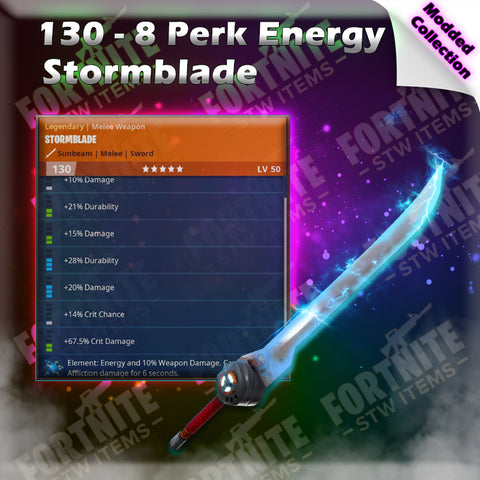 Modded 8 Perk Energy Stormblade Sword