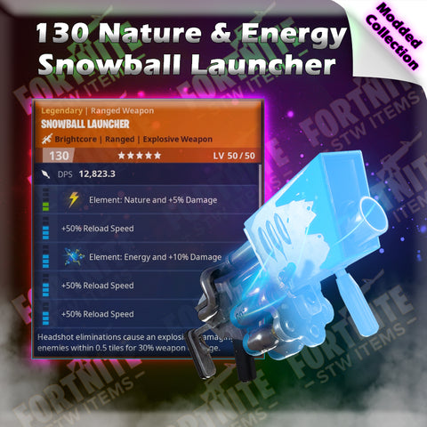 Modded FULL DURABILITY 130 Energy & Nature Snowball Launcher