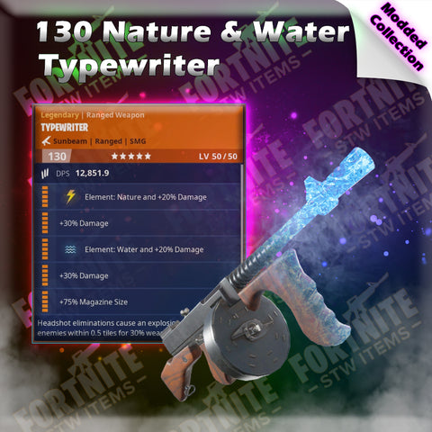 Modded 130 Nature & Water Typewriter